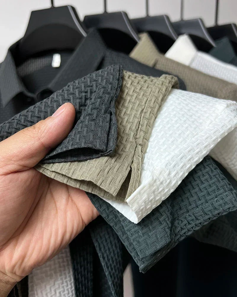 Brand Clothes Summer New Men's Short Sleeve T-shirt Ice Silk Cool and Breathable POLO Shirt Business Casual Sweat-absorbing Top