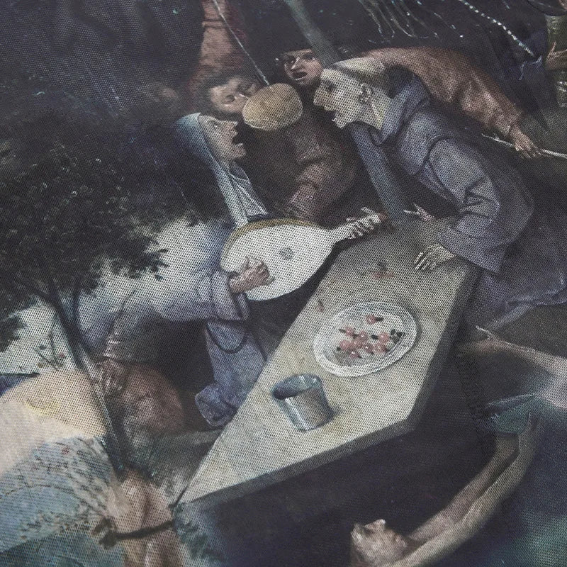 Goth Dark 90s Retro Print Mesh Long Sleeve Skinny Bodysuits Cyber Y2K Sheer Tops Women Gothic Lace Patchwork Bodysuit Streetwear