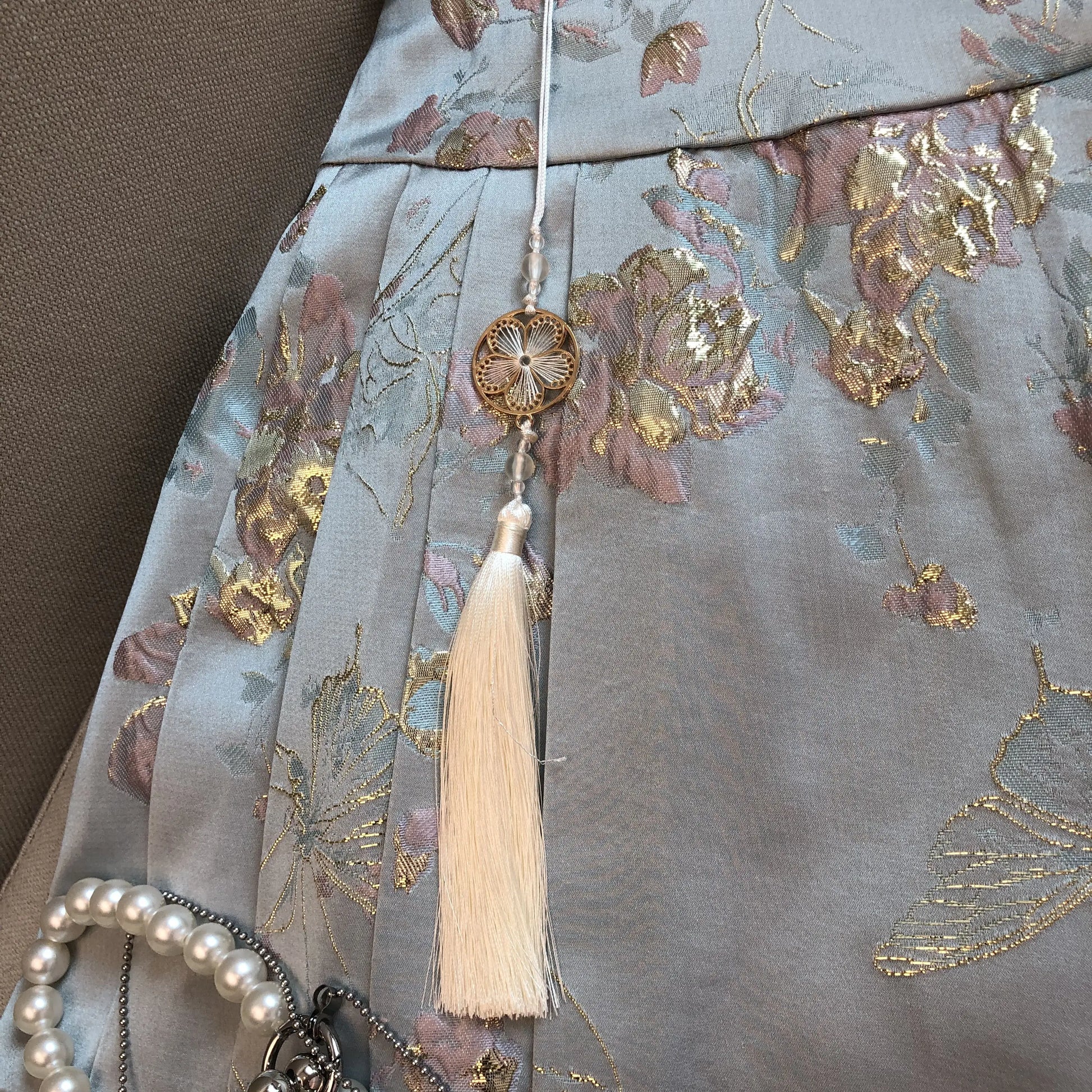 Summer New Chinese Style Satin Jacquard Horse-Face Pleated Mini Skirts Sweet Cute Girl High Waist Short Skirt for Women