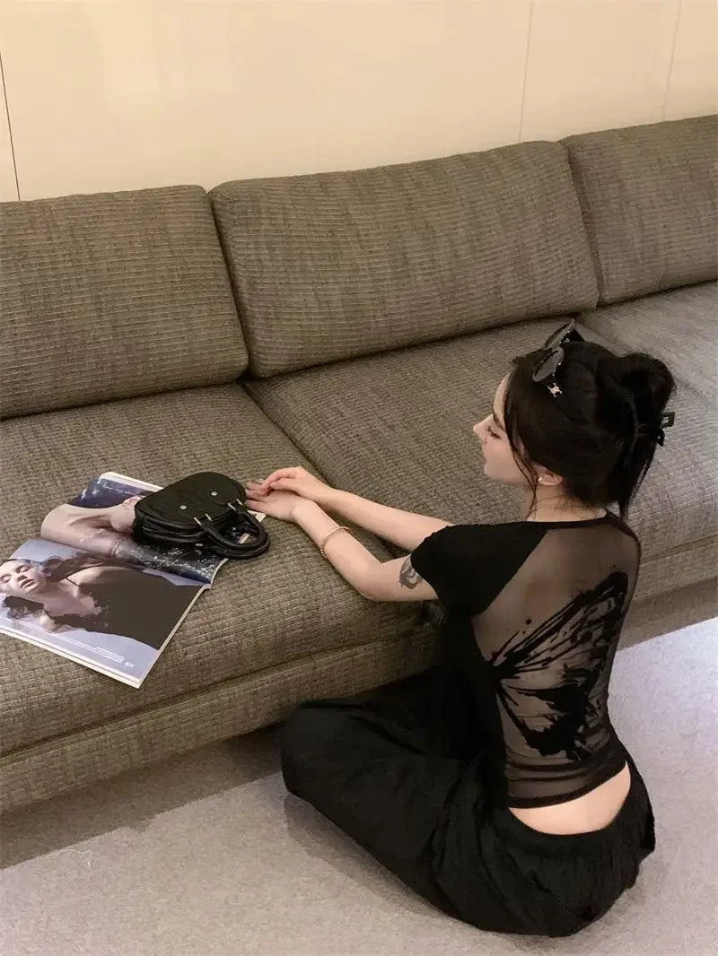 Sexy Women's T-shirt Short Sleeve Female Top Aesthetic Clothing One Pieces Korean Reviews Clothes Clearance Cheap Many Youthful