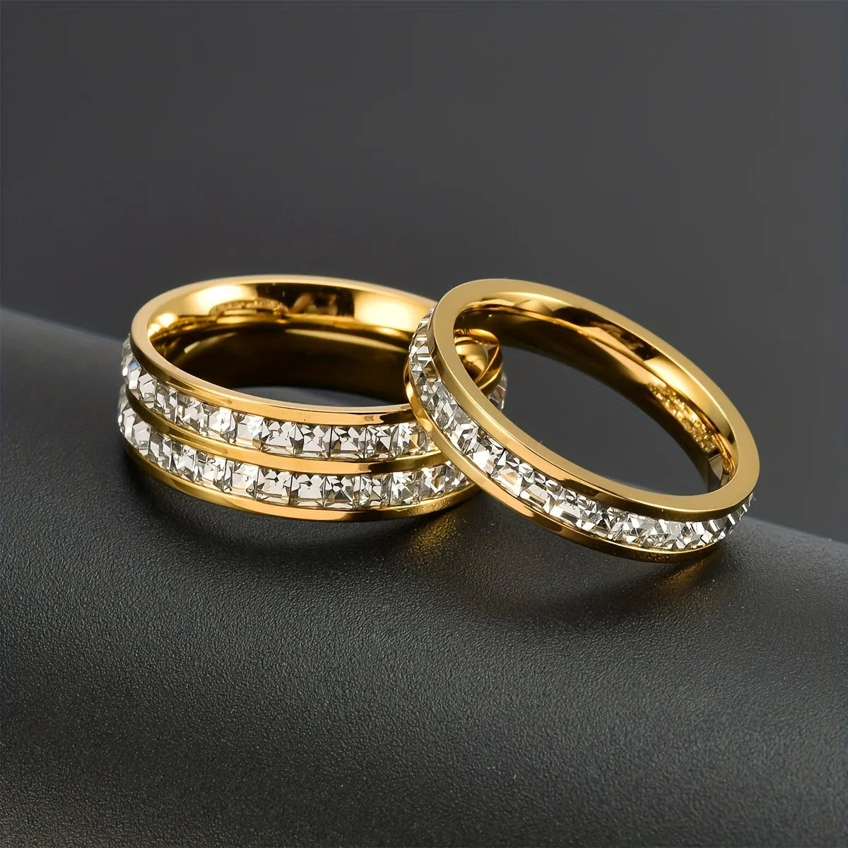 316L Stainless Steel Ring Set For Women 2025 New Trendy Luxury Zircon Finger Jewelry Accessory