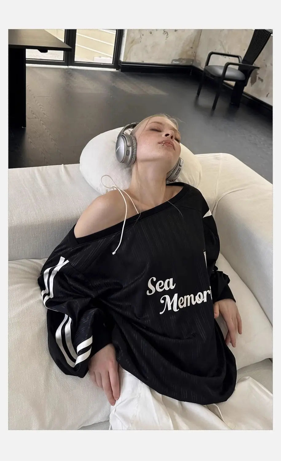 HOUZHOU Y2k Vintage Women Sweatshirts Sloping Shoulder Letter Printed Long Sleeve American Retro Hoodies Loose Gyaru Streetwear