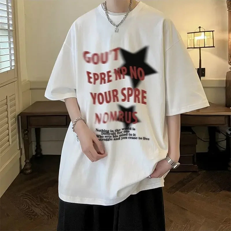 100℅ Cotton O Neck Men's T-shirt Tops Male Tees Shirts Y2k Chic Funny Party Basic Harajuku Wholesale Elastic Stylish Original