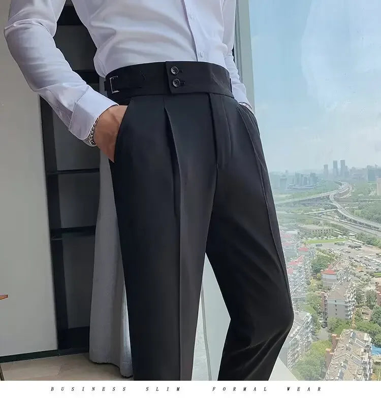 Men's Straight-leg High-waisted Casual Suit Pants High-end Feelslims Slimming Effective Spring Autumn Seasonal Pants