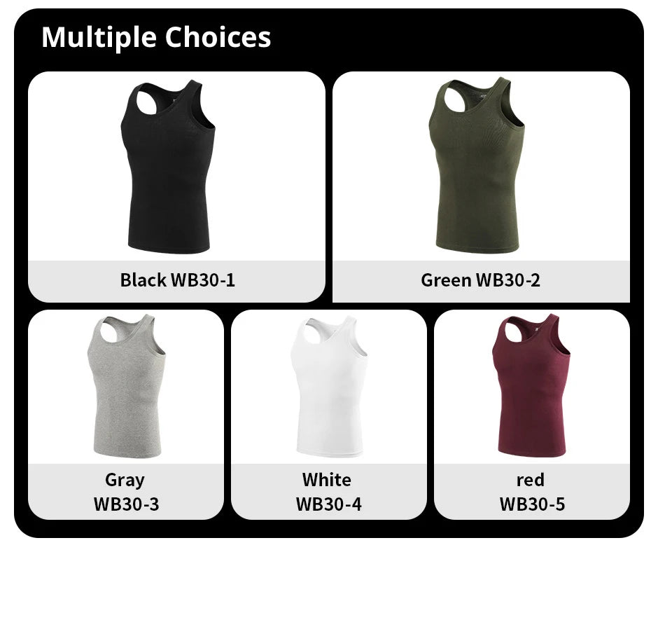 5/3/1 Pack Men To Multi-size Solid Color Tight Vests For Teenagers Comfortable Cotton Sleeveless T-shirts Sports Running Tops
