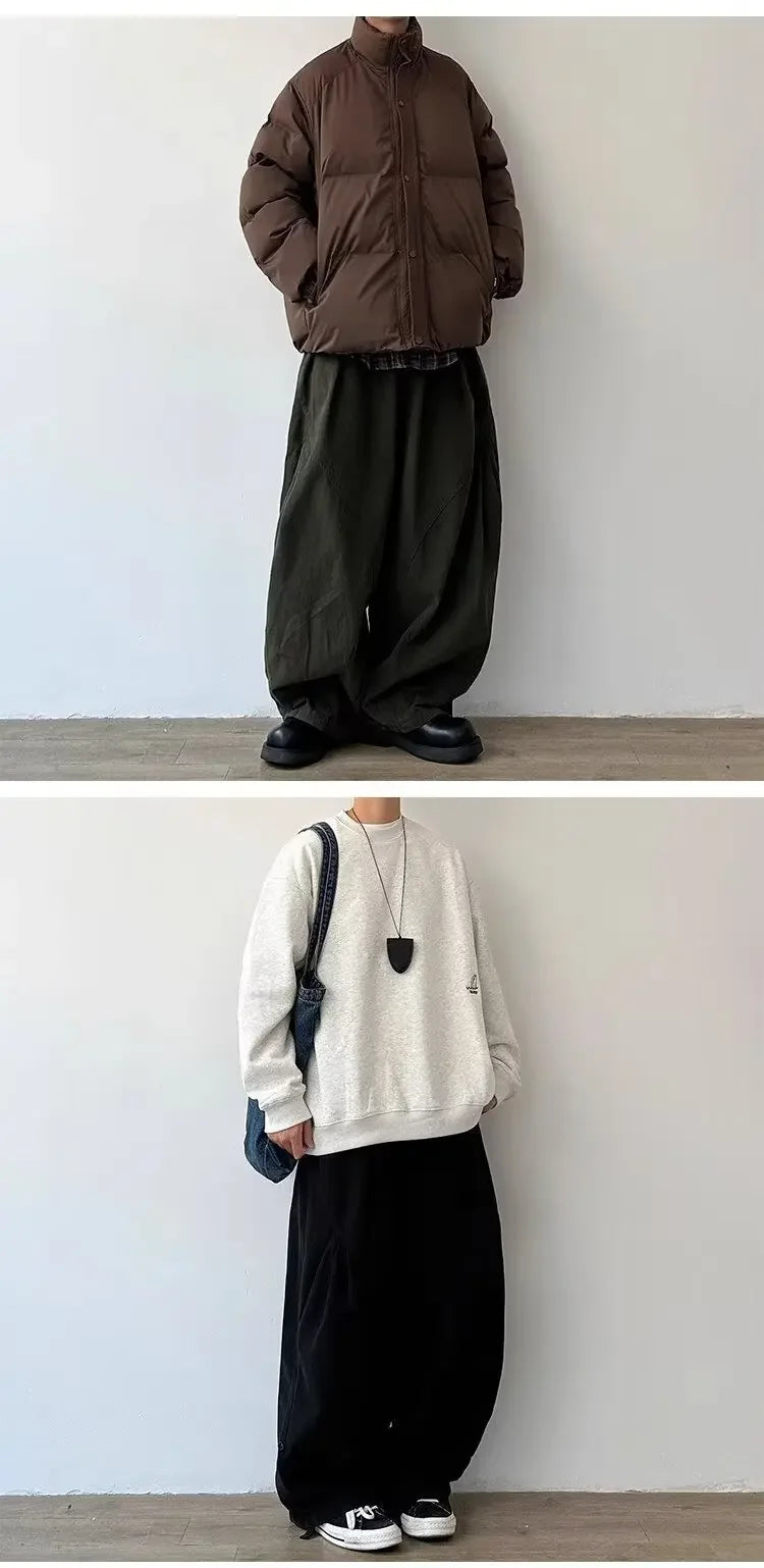 Japanese Style Functional Paratrooper Casual Pants Men Women's Preppy Vintage Versatile Loose Fit Straight Leg Bell Bottoms Work