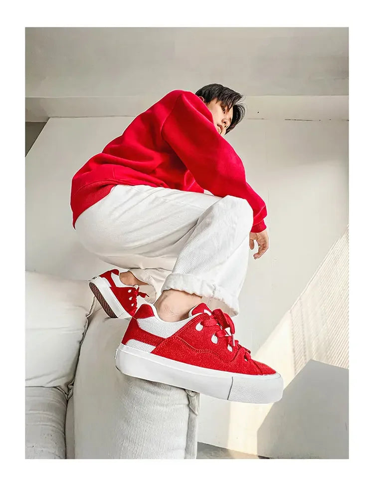 2025 trend men's casual shoes small white shoes board shoes Daddy shoes size