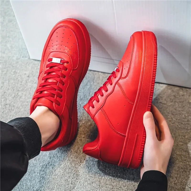 Autumn/Winter Black Casual Men's Shoes Air Force Sports Number 1 Black Kitchen Trendy Shoes Winter Rubber Outsole China Made