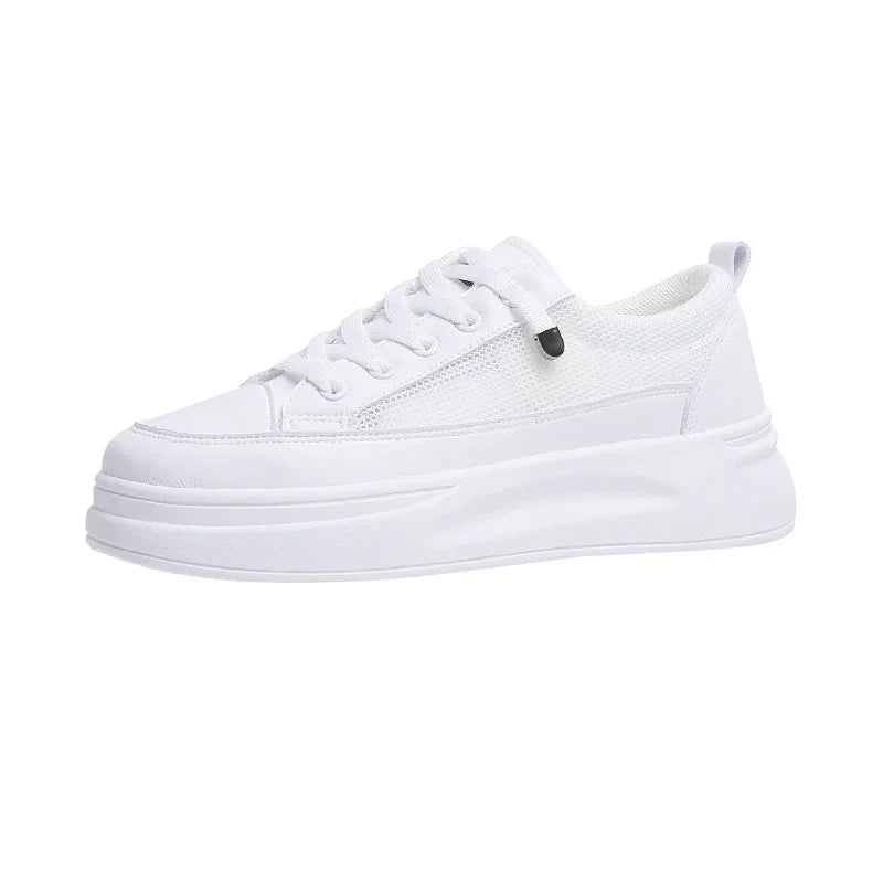 2025 Fashion Mesh Casual Shoes Flats Women Lace Up Dames Sneakers Platform Round Toe Zapatillas Casual Mujer for Summer Spring