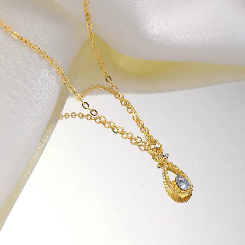French Micro-inlaid Zircon Water Drop Temperament Super Immortal Necklace Girl Student Clavicle Chain Girl Ins Cold Breeze