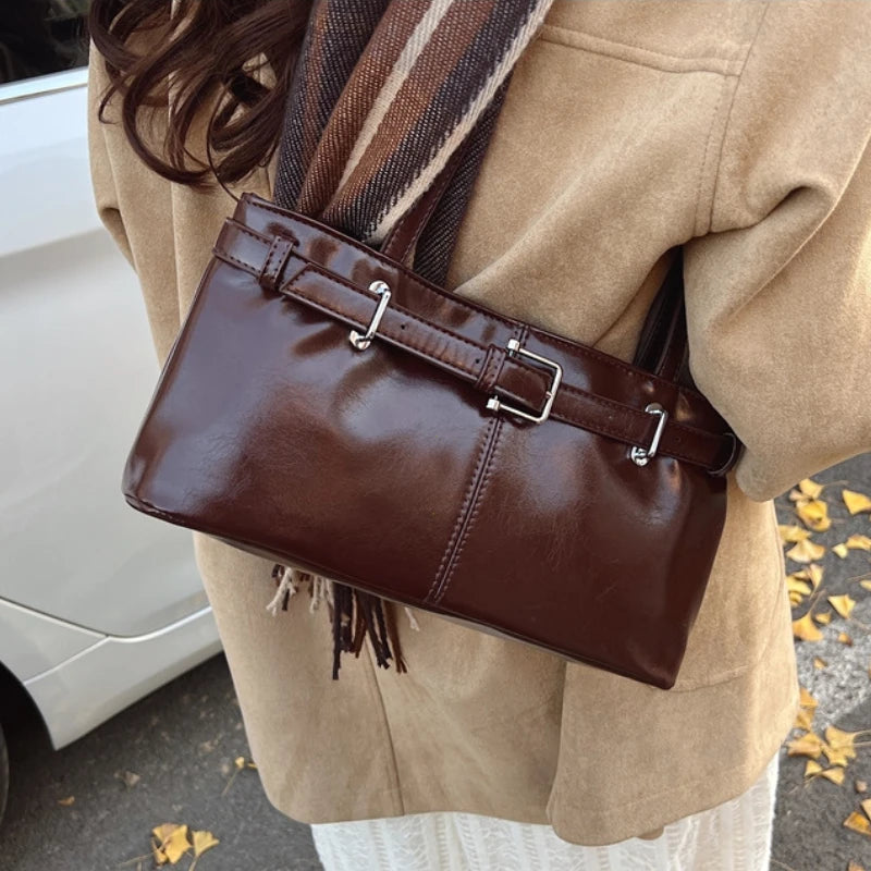 PU Leather Shoulder Bags For Women 2025 Y2K Vintage Ladies Underarm Commuting Bag Hot Sale Bags for Women Handbags And Purses