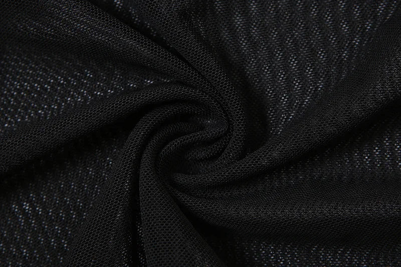 See Through Y2k Clothes Hollow Out Mesh Crop Top Skinny Camisole Mini Ropa De Mujer Rave Outfits 2 Pcs Set T Shirts For Women