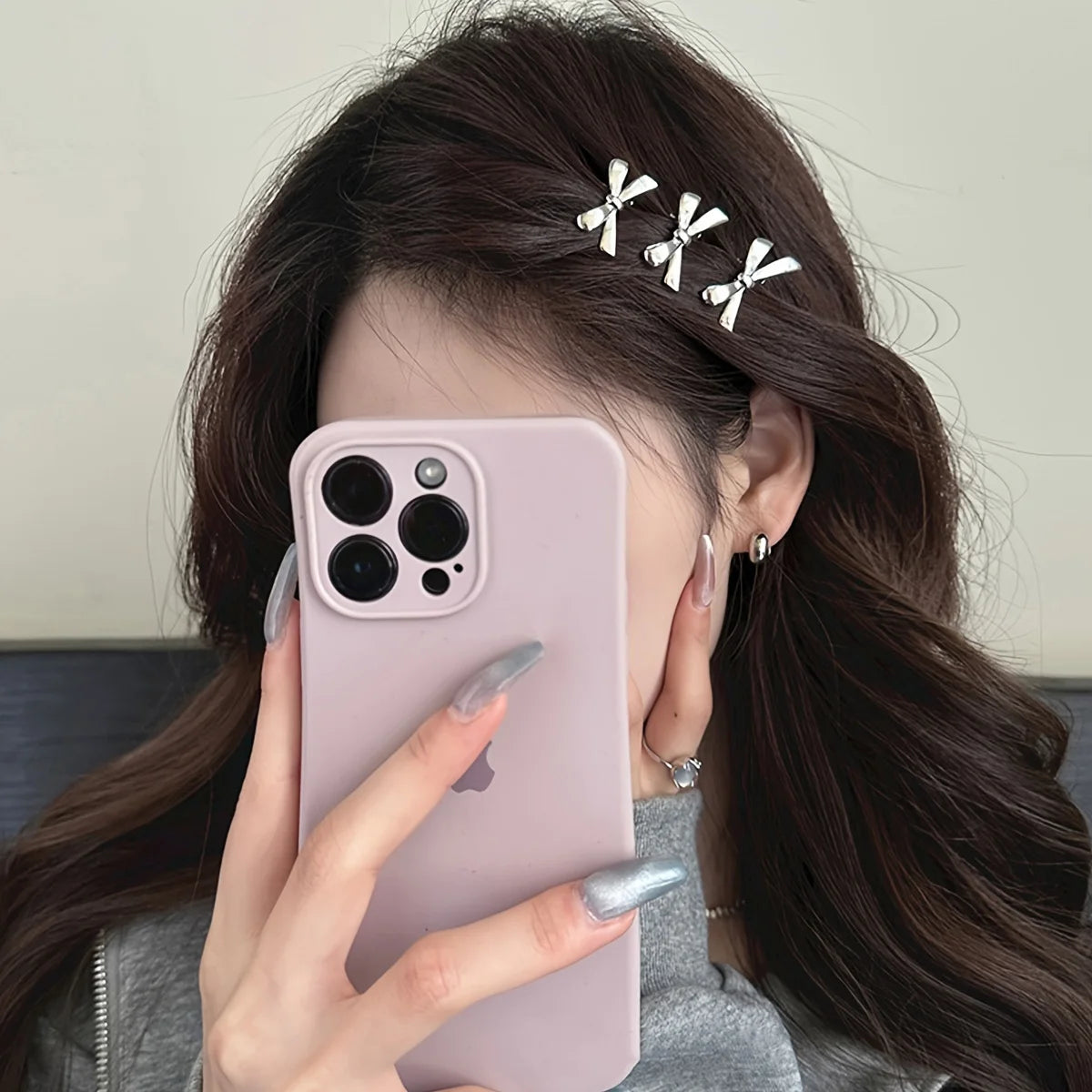 6 Pieces of Women's New Golden Bow Mini Hairpins, Sweet and Cool Girl Bangs Hairpins and Hair Accessories