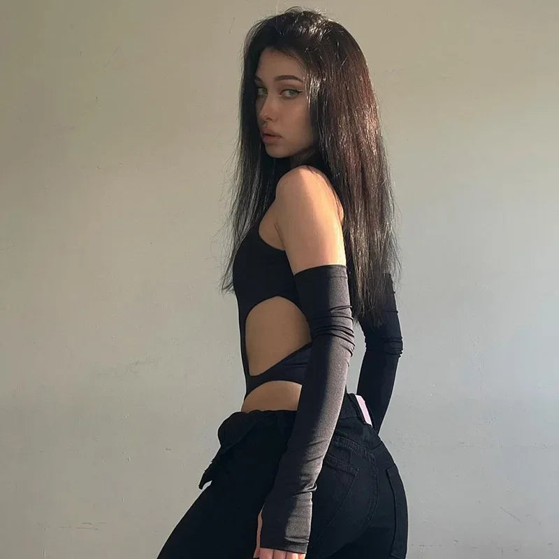 Sexy Summer Onesie Long Sleeve Women's Fashion Y2K Top And Bottoms Pure Desire Spicy Girl Cute Cat Patterned Women's Jumpsuit