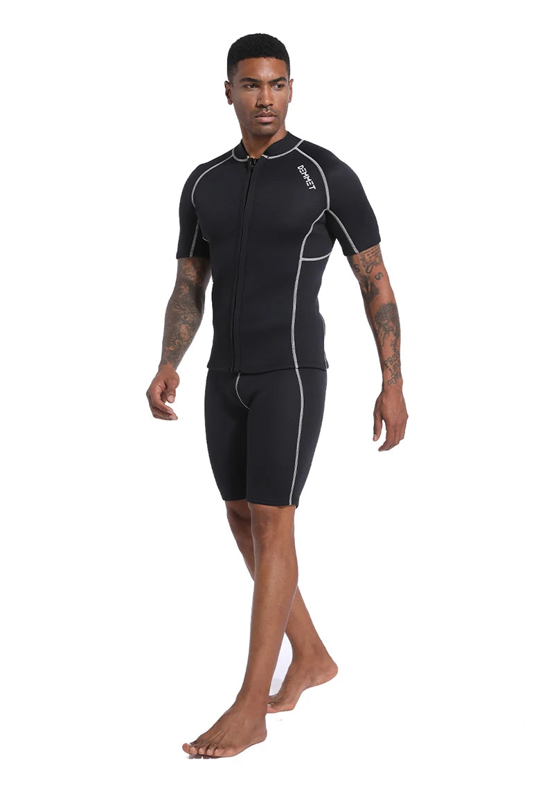 1.5MM/3MM CRSC Neoprene wetsuit Men Split Short Sleeve Shorts Diving Surfing Suit Women's Sun Protection Warm Swimming Suit