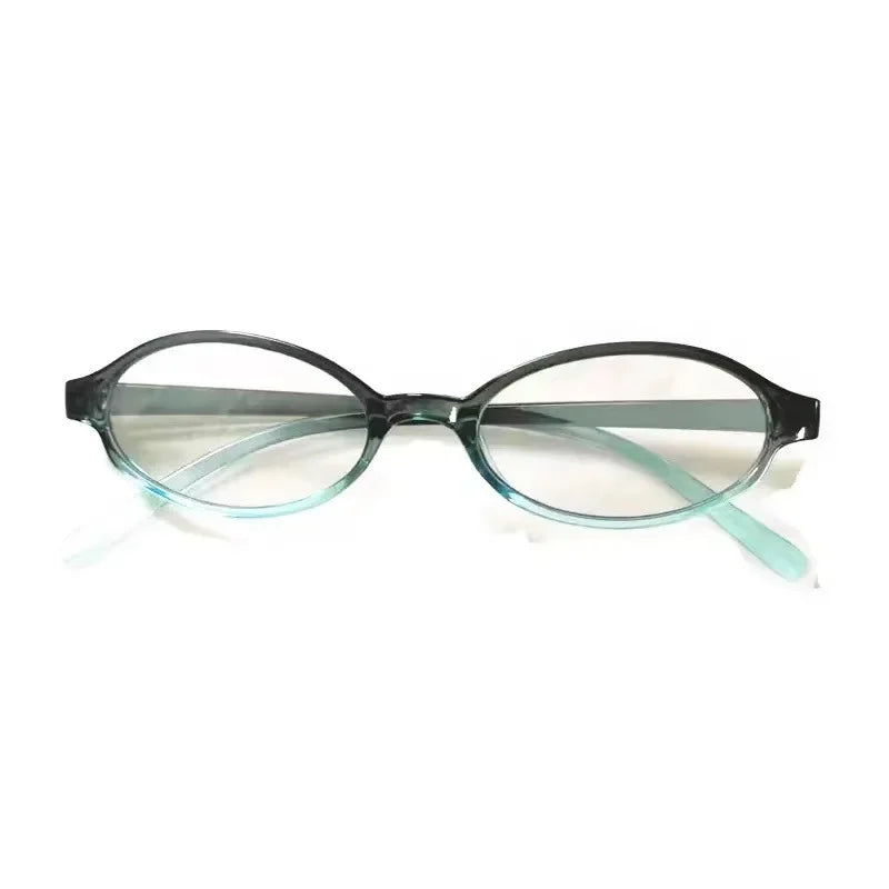 Retro Oval Glasses Women Girls Y2K Red Green Frame Glass Eyewear Decorative Computer Anti-blue Eyeglasses with Seaside Driving