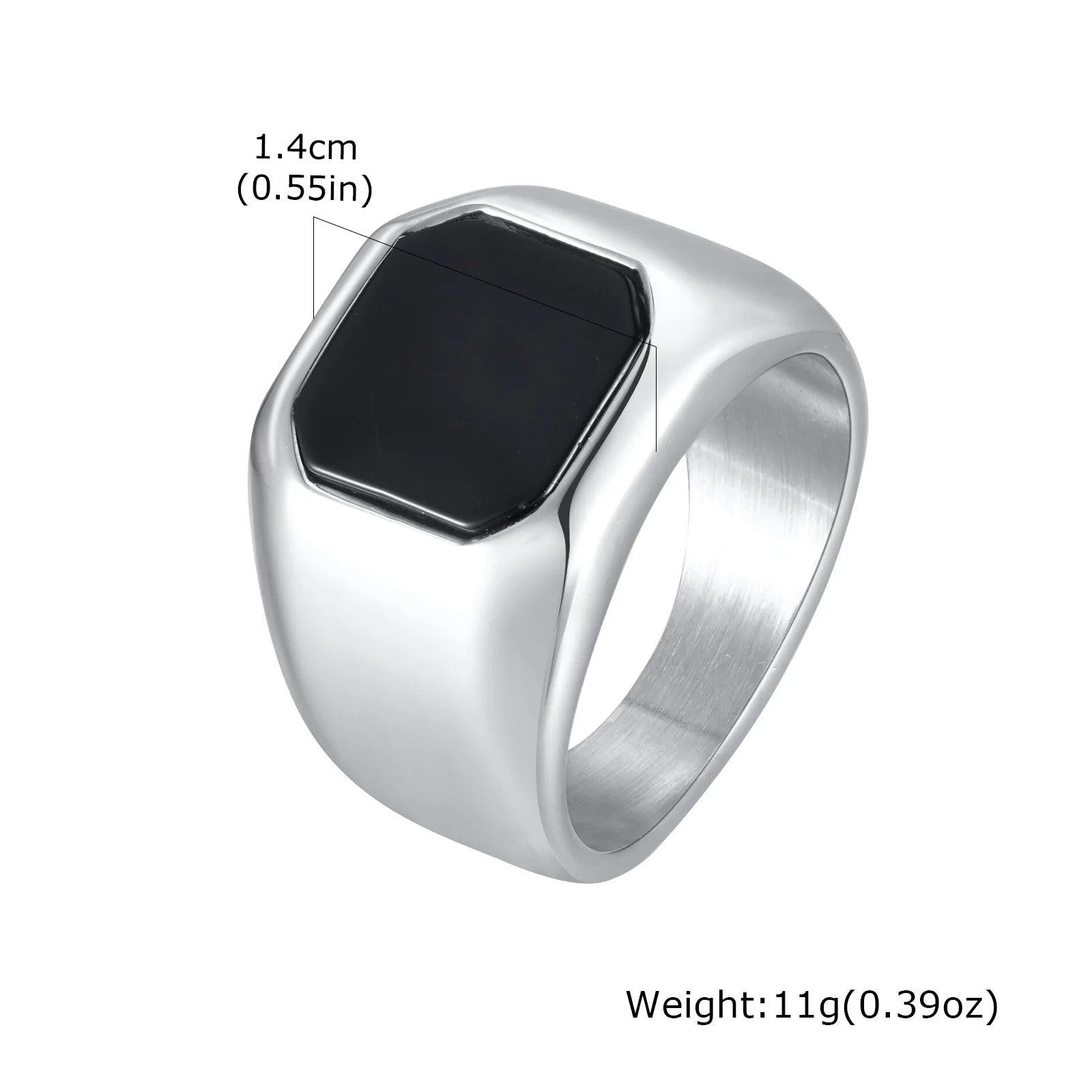 Punk Vintage Ethnic Rings for Men, Retro Viking Knot Rune Finger Band, Black Geometric Square Stone Signet Ring Jewelry