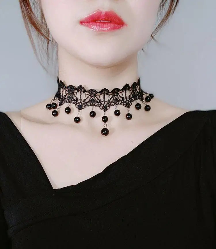 Girl Black Lace Choker Necklace For Women Trendy Neck Chain Collarbone Necklaces Punk Lolita Gothic jewelry For Girls Vintage