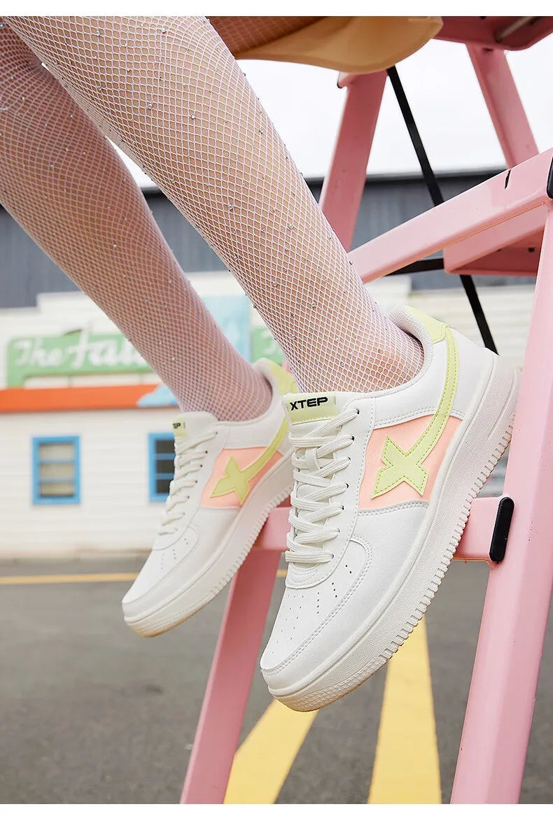 Xtep Men Skateboarding Shoes Non-Slip Casual White Couple Skate Sneakers Male Female Luxury Brand Shoes 881219319851