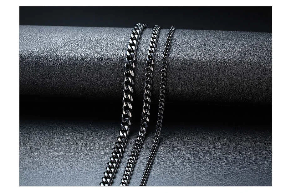3/5/7/9/11MM Cuban Chain Necklaces for Men Women,Stainless Steel Curb Link Chain Collar,Jewelry Gift for Dad Husband BFF