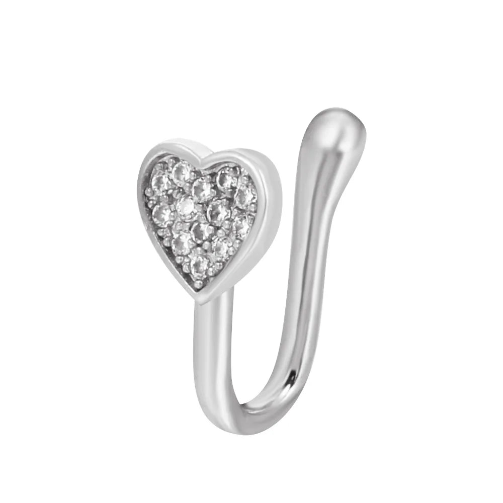 Vintage Gold Color Dragon Butterfly Fake Nose Ring For Women Africa Copper Helix U Shape Faux aro nariz Piercing Body Jewelry