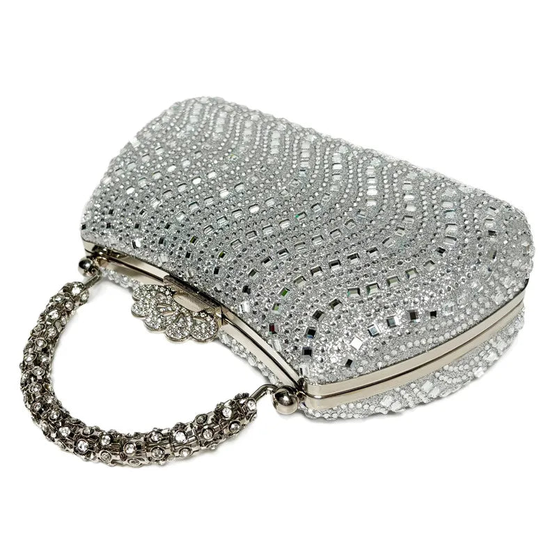 2024 New Luxury Fashion Diamonds Women's Handbags Full Rhinestone Design Party Clutch Bag Portable Tote Shoulder Messenger Bags