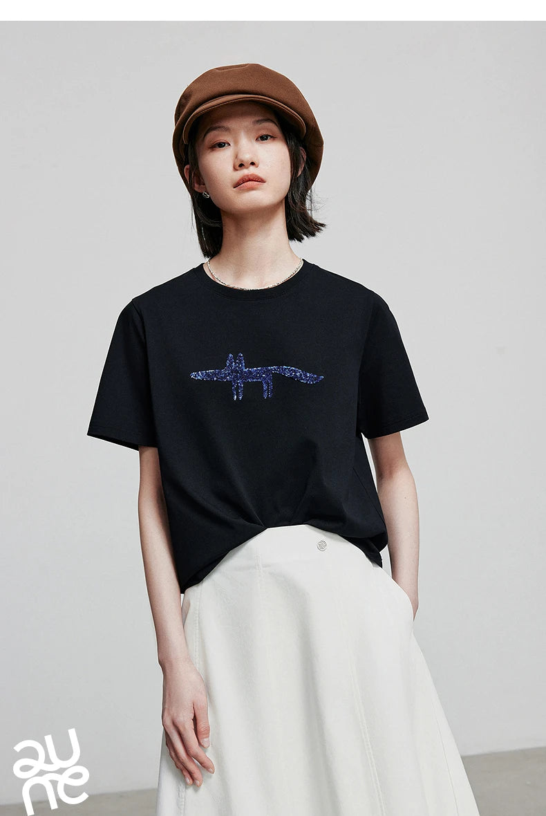 TOYOUTH Women Short Sleeve T shirt 2025 Spring New Tops 8521035