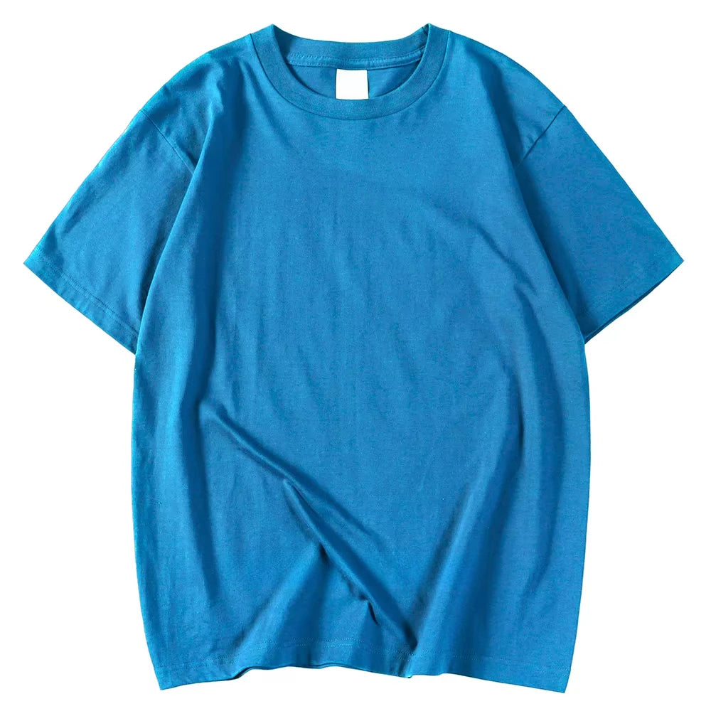 New Candy Color 100% Cotton T-Shirts Men Women 14 Colors Oversized Short Sleeves High Quality Brand Tee Clothing Soft T Shirts