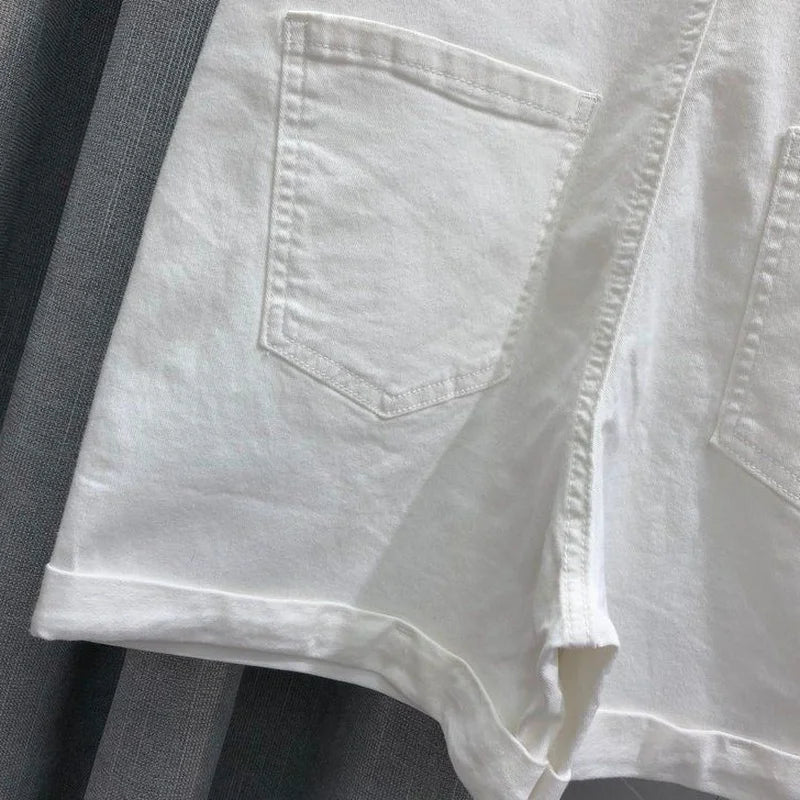 Denim Rompers Women Summer Baggy Solid Wide-leg Harajuku Students Stylish Empire Korean Style Pure Colors Female Sweet Playsuit