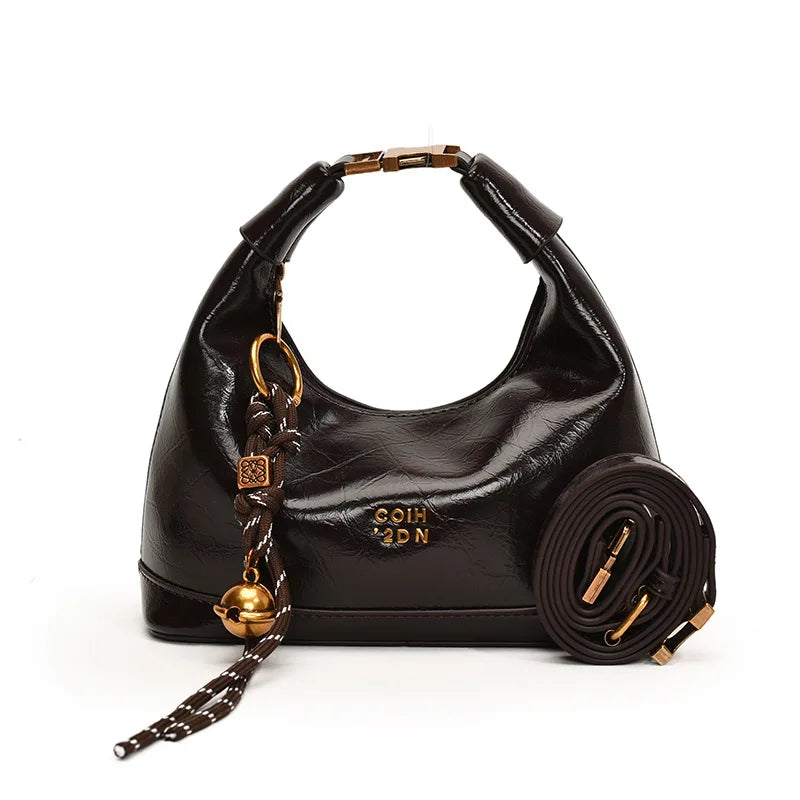 Solid Color PU Leather Minimalist Women Tote Handbag, Versatile Style Handbag Crossbody Shoulder Bags Large Capacity Hobo Purses