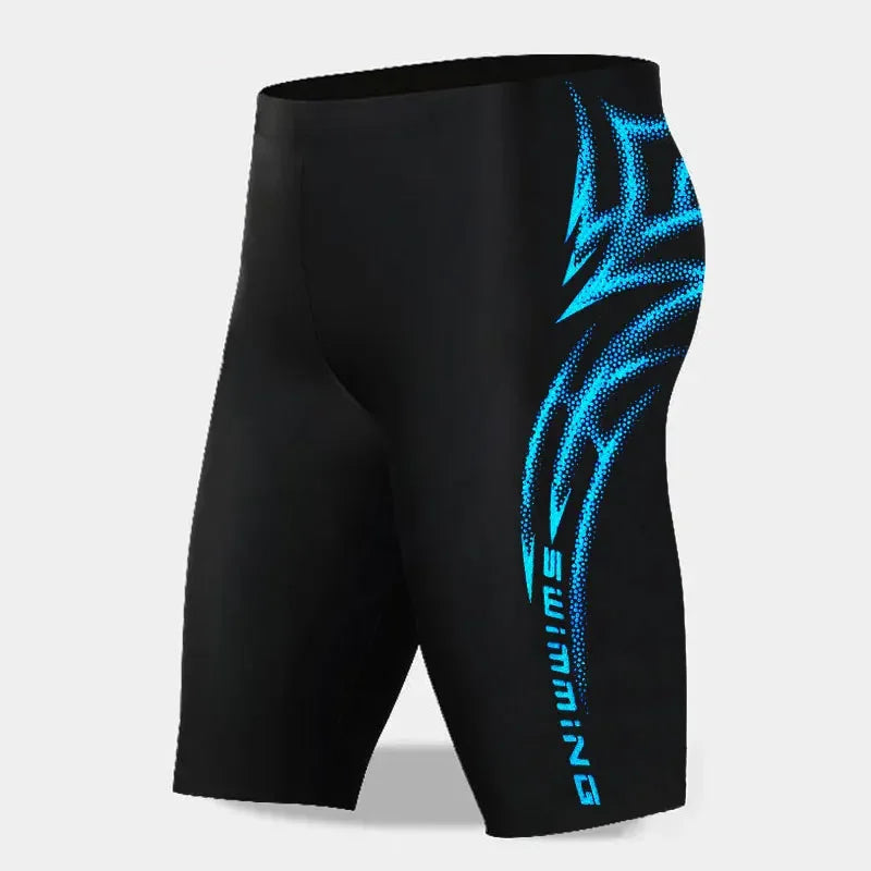 Long Swimming Pants for Men Profesional Five Point Escape Adult Speed Competition Plus Size Swimwear Anti-Awkward Pants