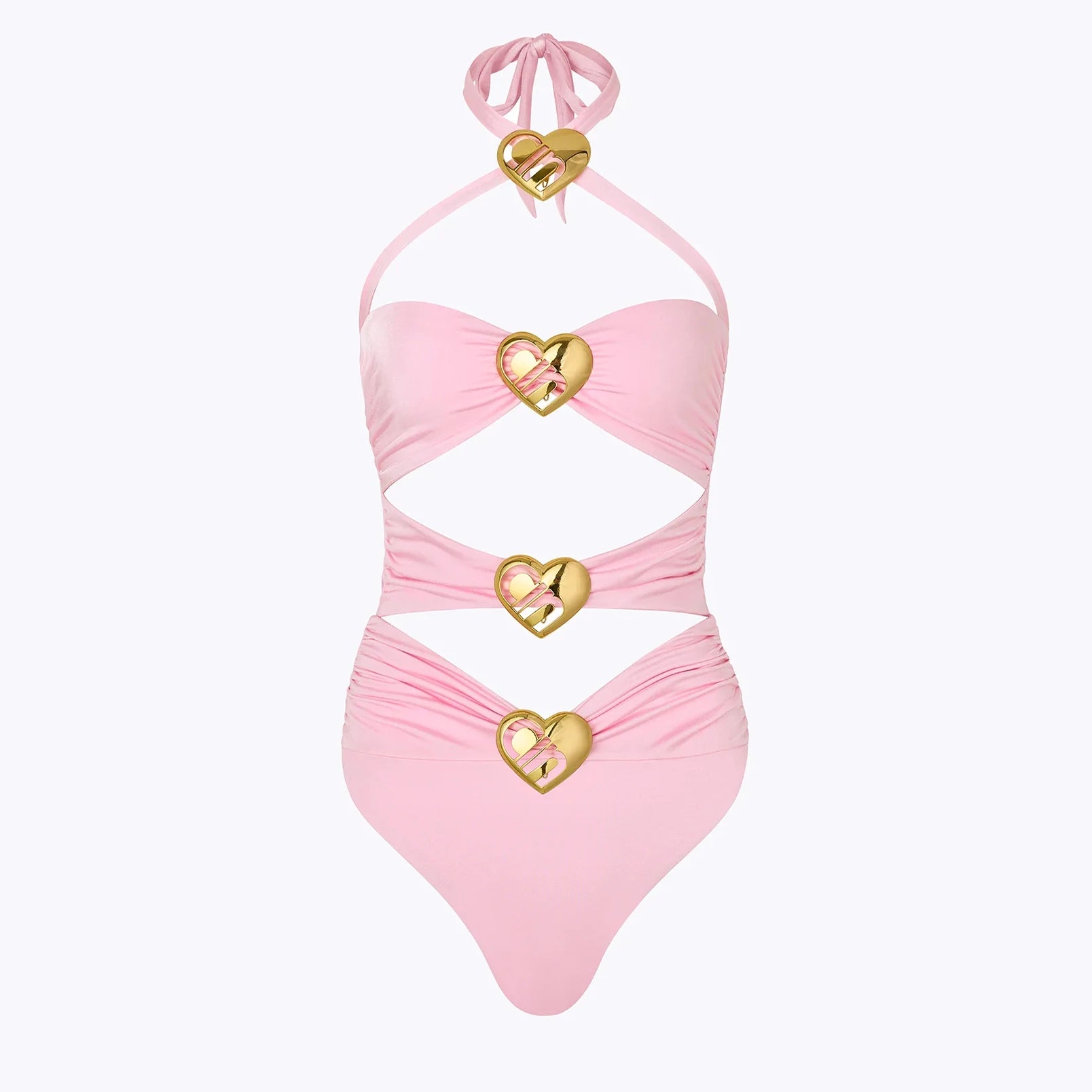 2024 Sexy Heart Cut out One Piece Swimsuit and Skirt Swimwear Women Bodysuit Monokini High Leg Swim Suit Bathing Suit Beachwear