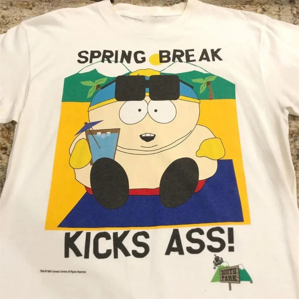 2025 Summer South Park Funny T Shirt Anime Print Crew Neck Short Sleeve T-Shirt Men Women Cotton Tops Tee Oversized Clothing