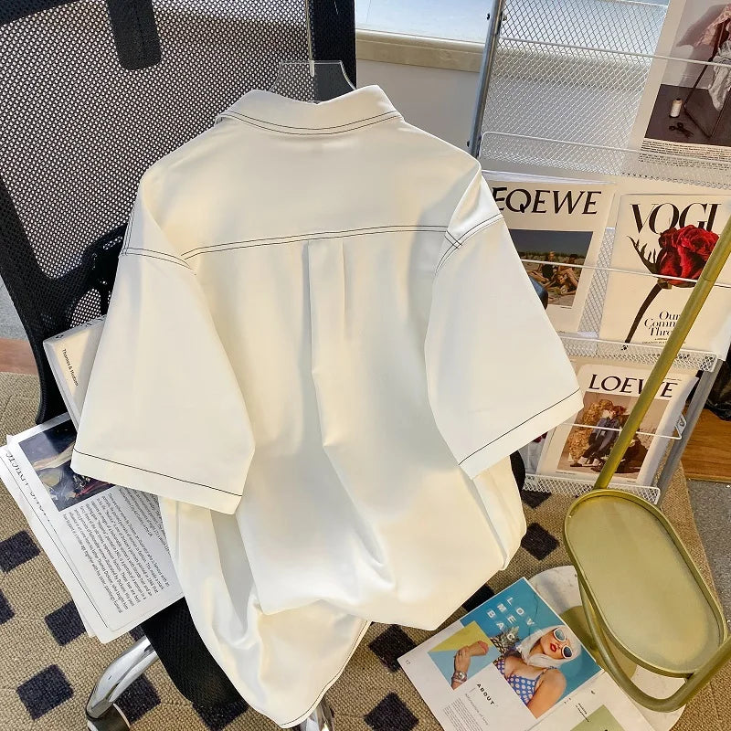 Summer Thin Casual Men's ort Sve irt Trendy Brand Youthful Design Loose Fit Teenager Apparel Lightweight Faionable