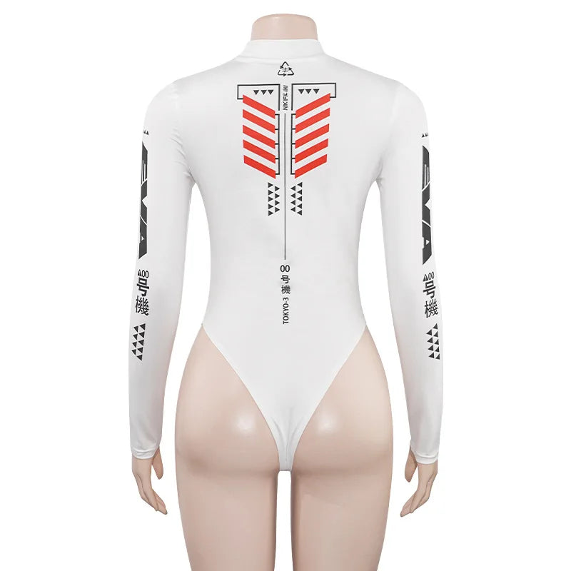 Letters Printing Sexy Bodysuit Lingerie Hot Tops For Women Y2k Clothes Long Sleeve Body Feminino One-pieces Festival Outfits