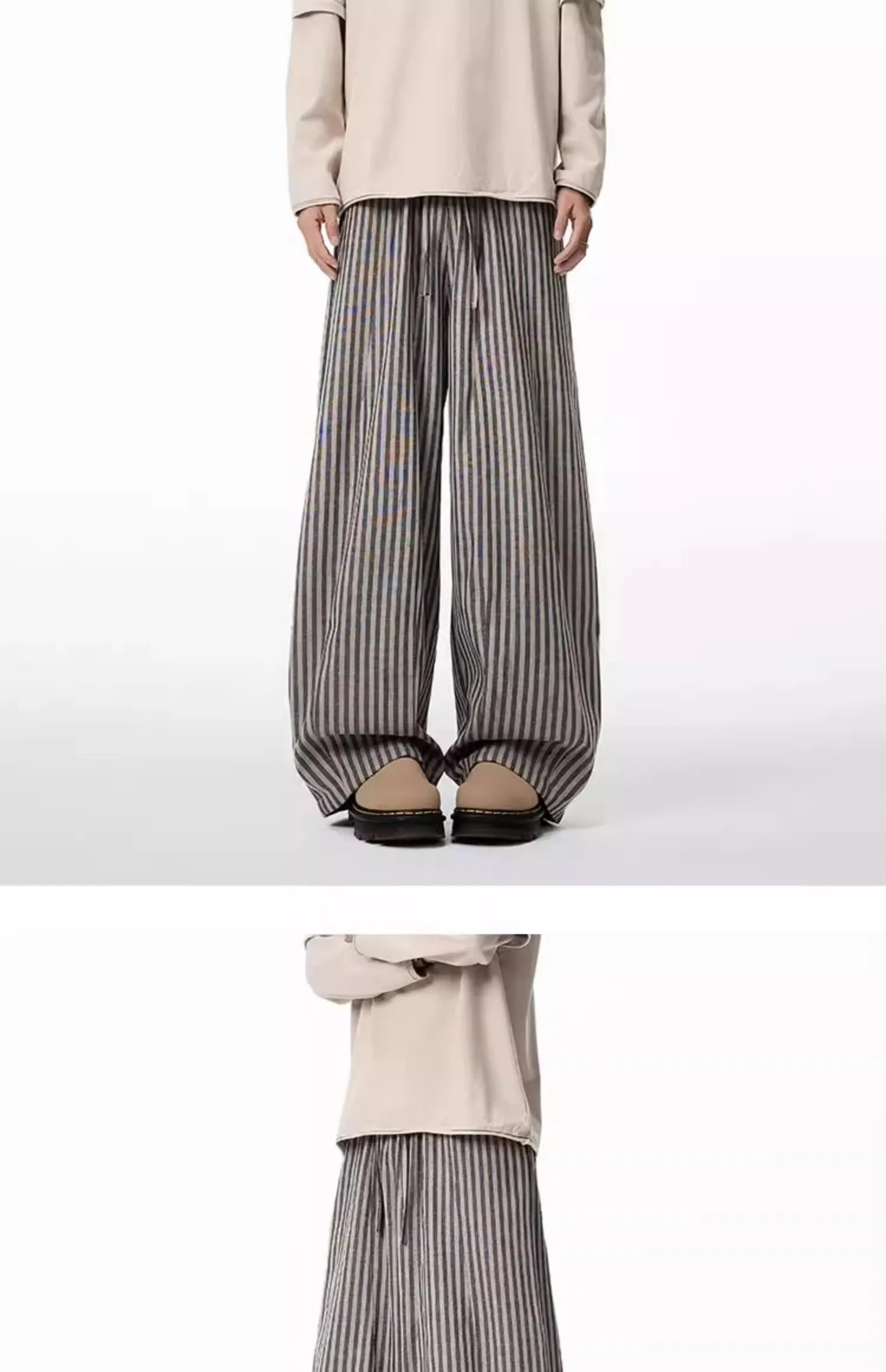 Women's Black Gothic Striped Long Pants Baggy Sweatpants Harajuku Y2k Emo Vintage Oversize Trousers Japanese 2000s Style Clothes