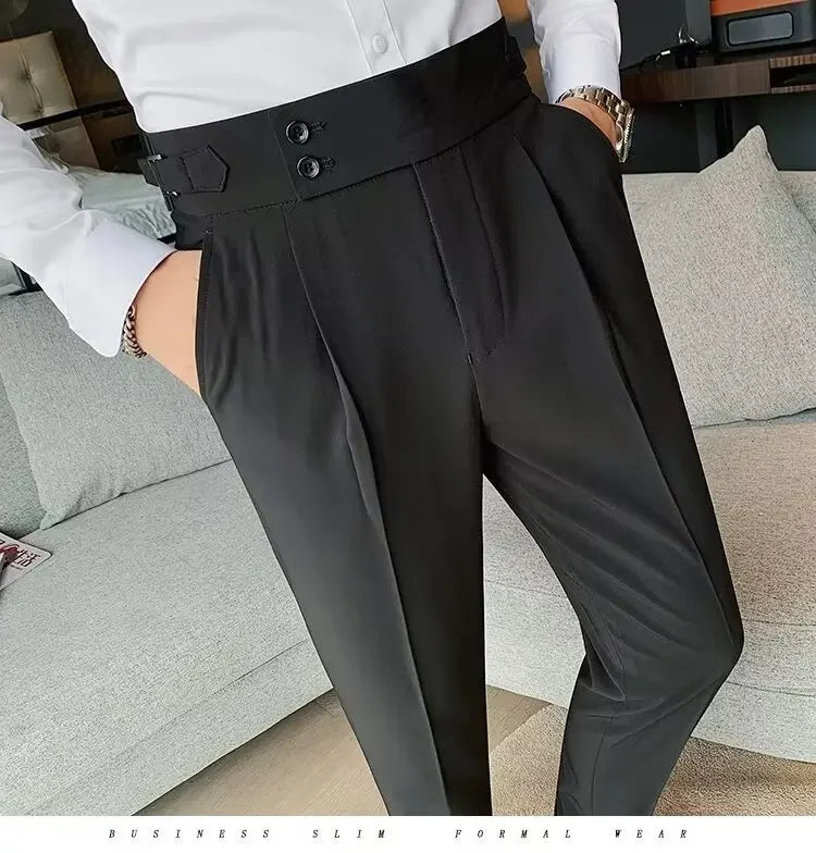Men's Straight-leg High-waisted Casual Suit Pants High-end Feelslims Slimming Effective Spring Autumn Seasonal Pants