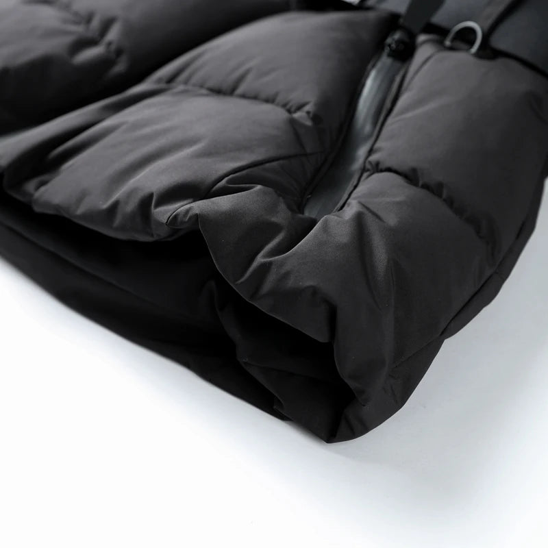 Fashion Hooded Padded Coats With Belt Women Slim Stand Collar Full Sleeve Pocket Coat Winter Lady Thicken Warm Skiing Jacket