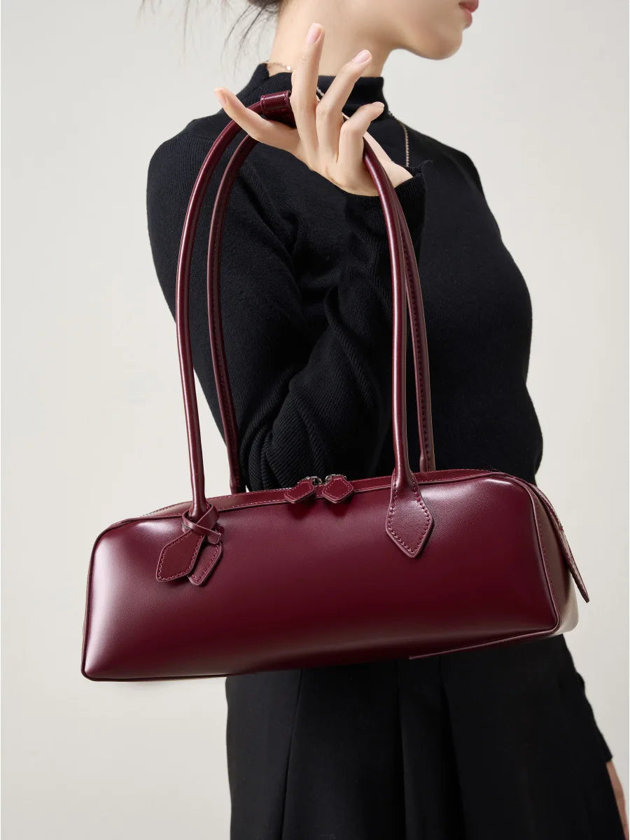 YANATARI genuine leather bag woman 2025 korean luxury bag vintage long shoulder bag Handbags ladies underarm Bag Shopping bag