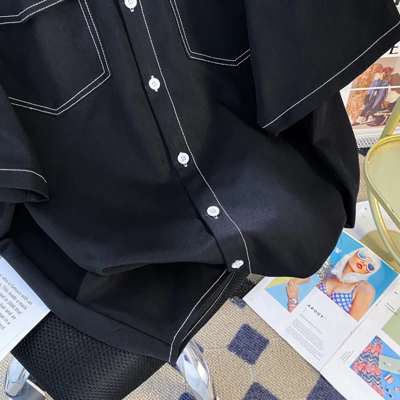 Summer Thin Casual Men's ort Sve irt Trendy Brand Youthful Design Loose Fit Teenager Apparel Lightweight Faionable