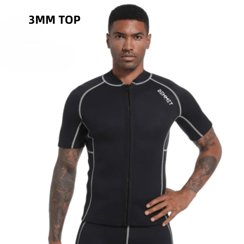 1.5MM/3MM CRSC Neoprene wetsuit Men Split Short Sleeve Shorts Diving Surfing Suit Women's Sun Protection Warm Swimming Suit
