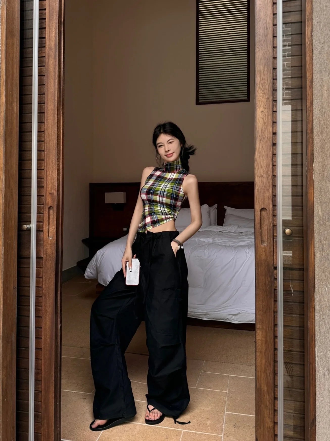 Tonngirls Vintage Tank Tops Plaid Sleeveless Skinny American Retro Crop Tops Grunge Y2k Tank Tops Streetwear Summer Classical