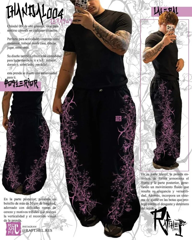 Casual Fashion Harajuku Hip-hop Gothic Punk Oversized Wide-leg Pants Men Y2K Streetwear Trousers Rock Baggy Straight Pants Women