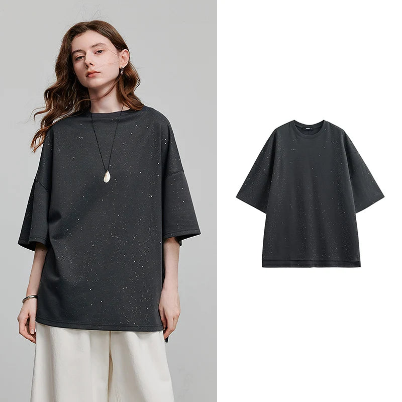 TOYOUTH Women Short Sleeve T shirt 2025 Spring New Tops 8521010