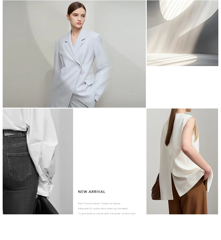 AMII Minimalist Office Lady Print Shirts Women Summer 2025 Short Sleeve Turn-down Collar Loose Blouses Female Fashion 12542155