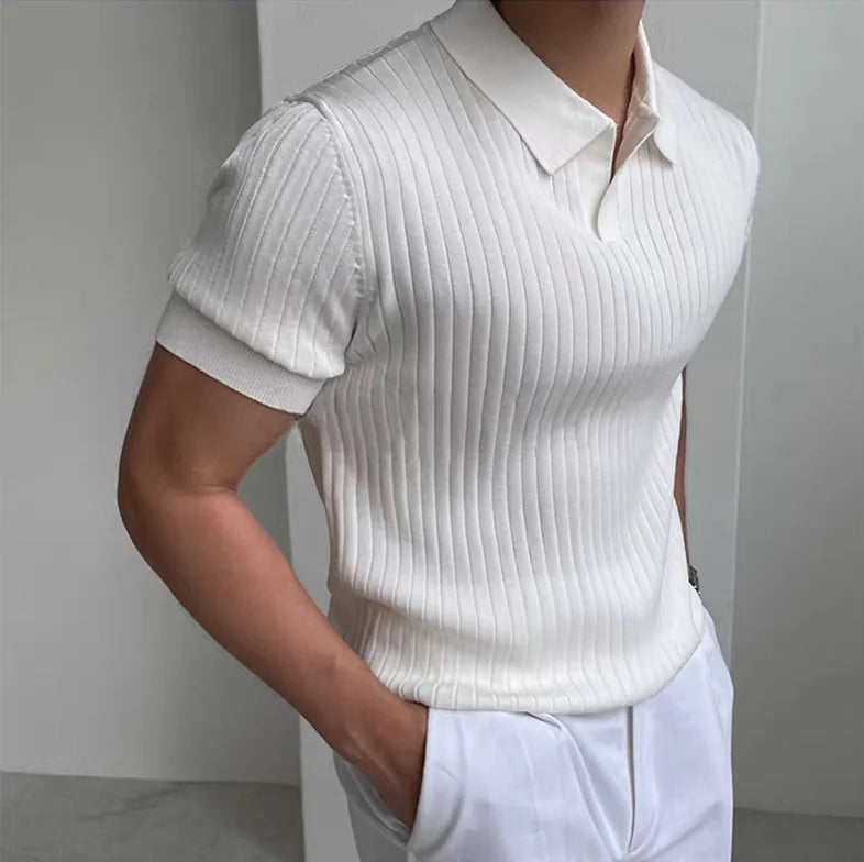Men's Golf Polo Shirt High end Fashion Open neck Quick drying Shirt Polo Knitted Shirt Sports and Leisure Slim fit T-shirt