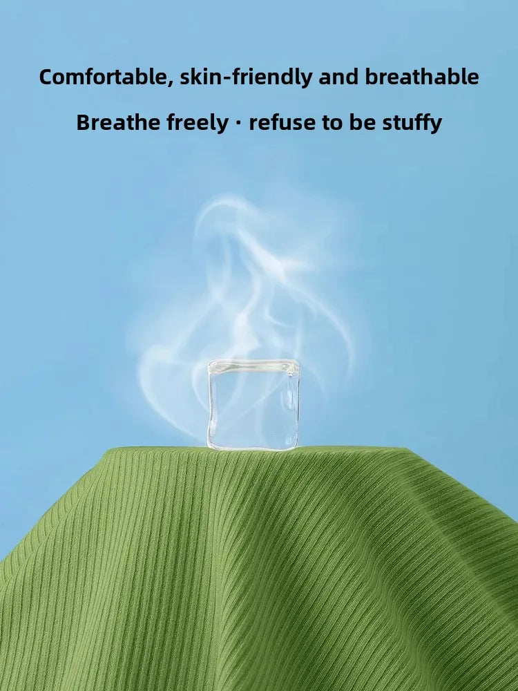 Short Sleeve Ice Silk T-Shirt Women's Loose Fashionable Youthful Small Flying Sleeve Top Knitted Crew Neck Other Pattern Types