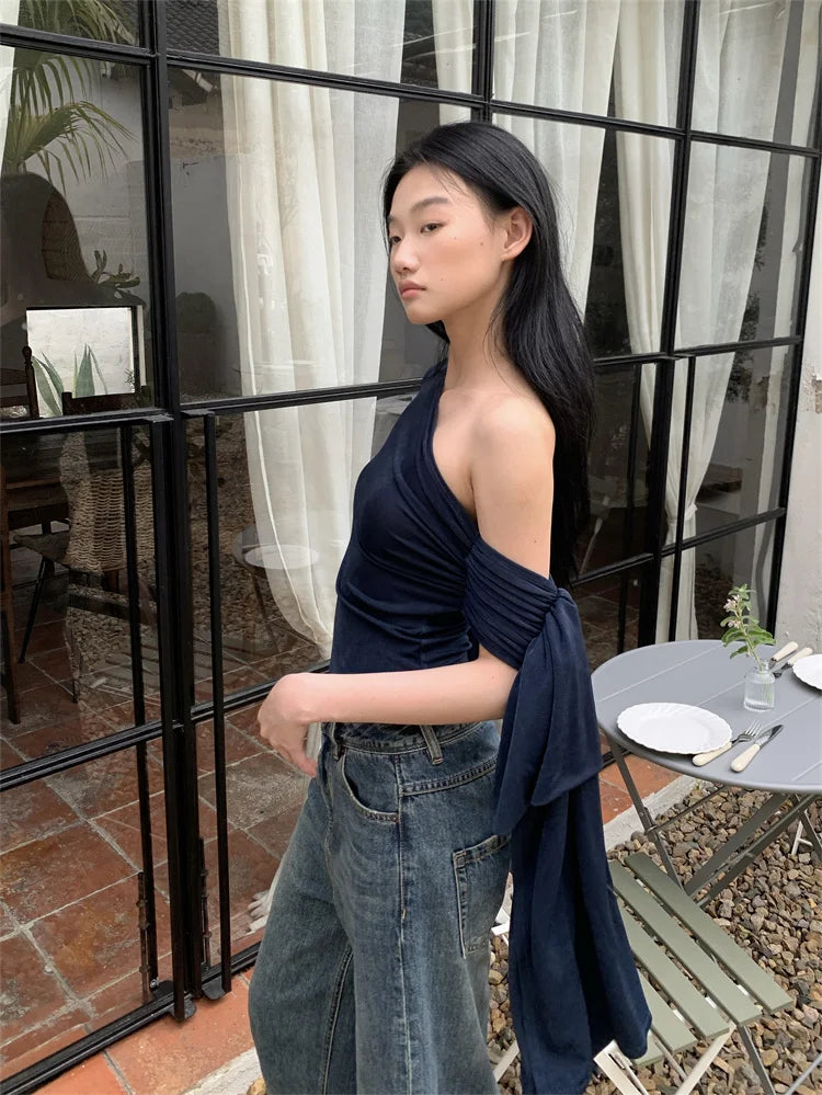 CHEERART Off The Shoulder Designer Top For Women 2024 Long Sleeve T Shirt Fashion Tees Kintted Top Fall Clothes