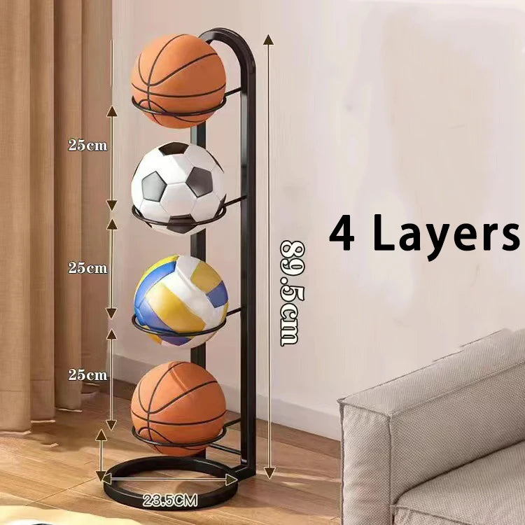 2/3/4/5Layers Basketball Storage Rack Indoor Children Balls Placed Rack Football Volleyball Basketball Holder Balls Metal Stand