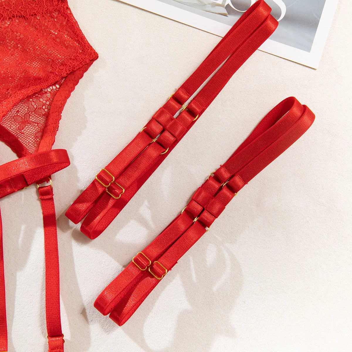 Diccvicc Lingerie Sexy Hot Eyelash Lace Trim Bandage Bra Garter Belts with Underwear Panty Transparent Intimacy Wear Exotic Set